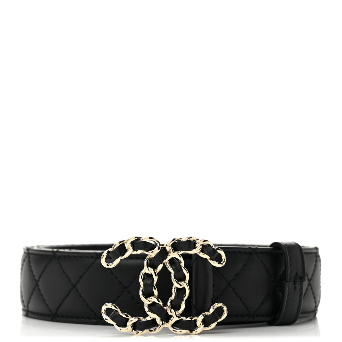 Chanel Calfskin Quilted CC Chain Belt 80 32 Black 1 of 7