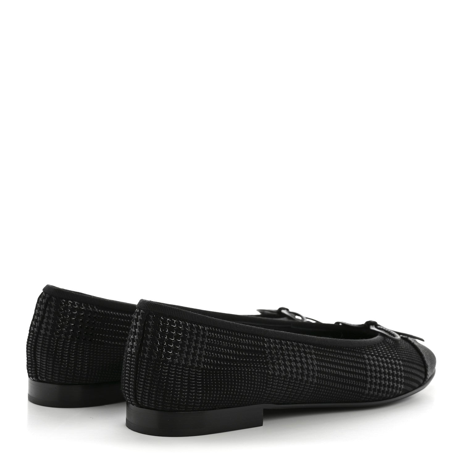 Chanel Suede Kidskin Cap Toe CC Ballerina Flats 39 Black 5 of 10