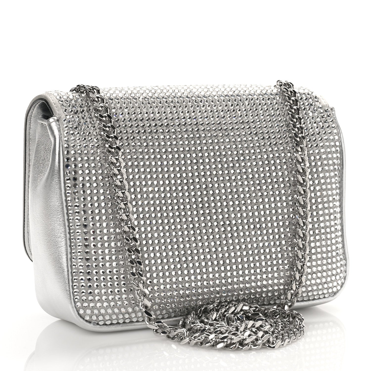 Versace Palazzo Crystal Chain Evening Bag Silver 3 of 9