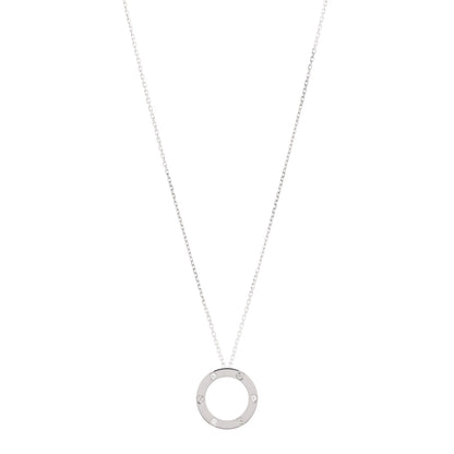 Cartier 18K White Gold 3 Diamonds LOVE Pendant Necklace 1 of 5