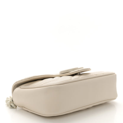 Gucci Calfskin Matelasse Monochrome GG Marmont Chain Belt Bag Mystic White 4 of 11