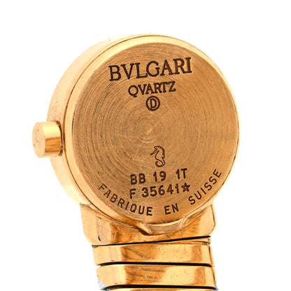 Bulgari 18K Yellow Gold 19mm Serpenti Tubogas Double Spiral Quartz Watch Black 3 of 5