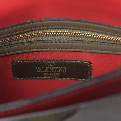 Valentino Garavani Nappa Canvas Camouflage Rockstud Wristlet Clutch Verde Rouge 6 of 8