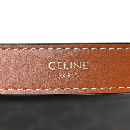 Celine Triomphe Canvas Calfskin Ava Shoulder Bag Tan 6 of 8
