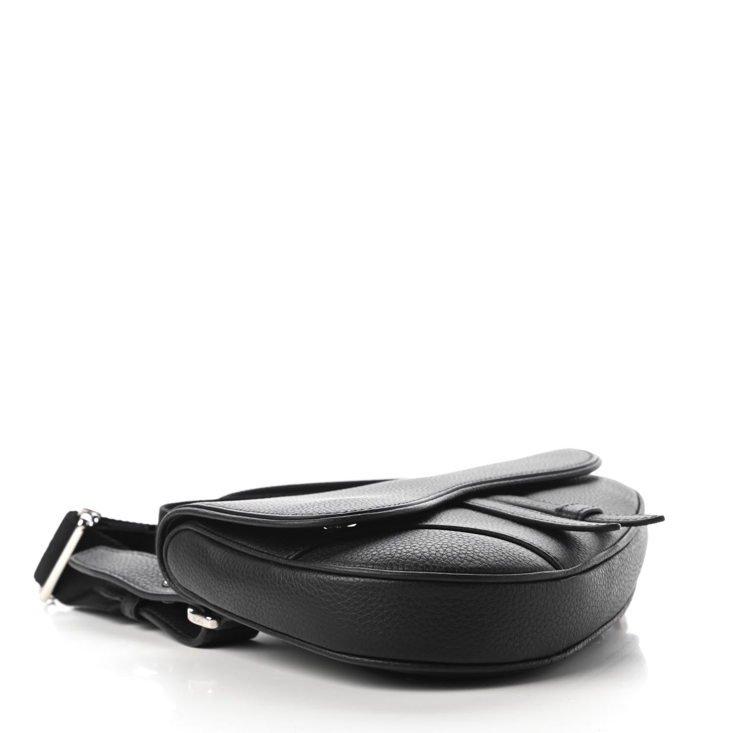 Christian Dior Grained Calfskin Mens Mini Saddle Bag Black 4 of 10