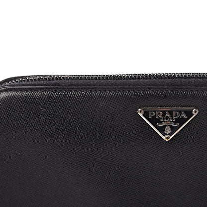 Prada Saffiano Metal Zip Around Wallet Black 11 of 15