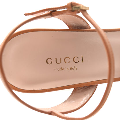 Gucci Calfskin GG Marmont Ankle Wrap 30/115mm Platform Sandals 36.5 Cognac 6 of 10