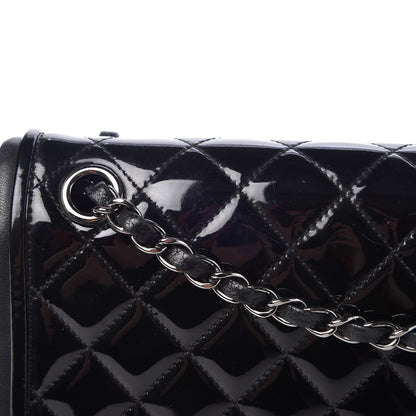 Chanel Patent Quilted Jumbo Classic Twist Flap Bag Black 9 of 9