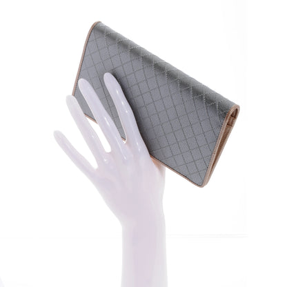 Chanel Diamond Stitched Yen Wallet Silver 2 of 8