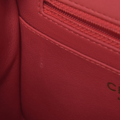 Chanel Lambskin Chevron Quilted Mini Square Flap Fuchsia 7 of 8