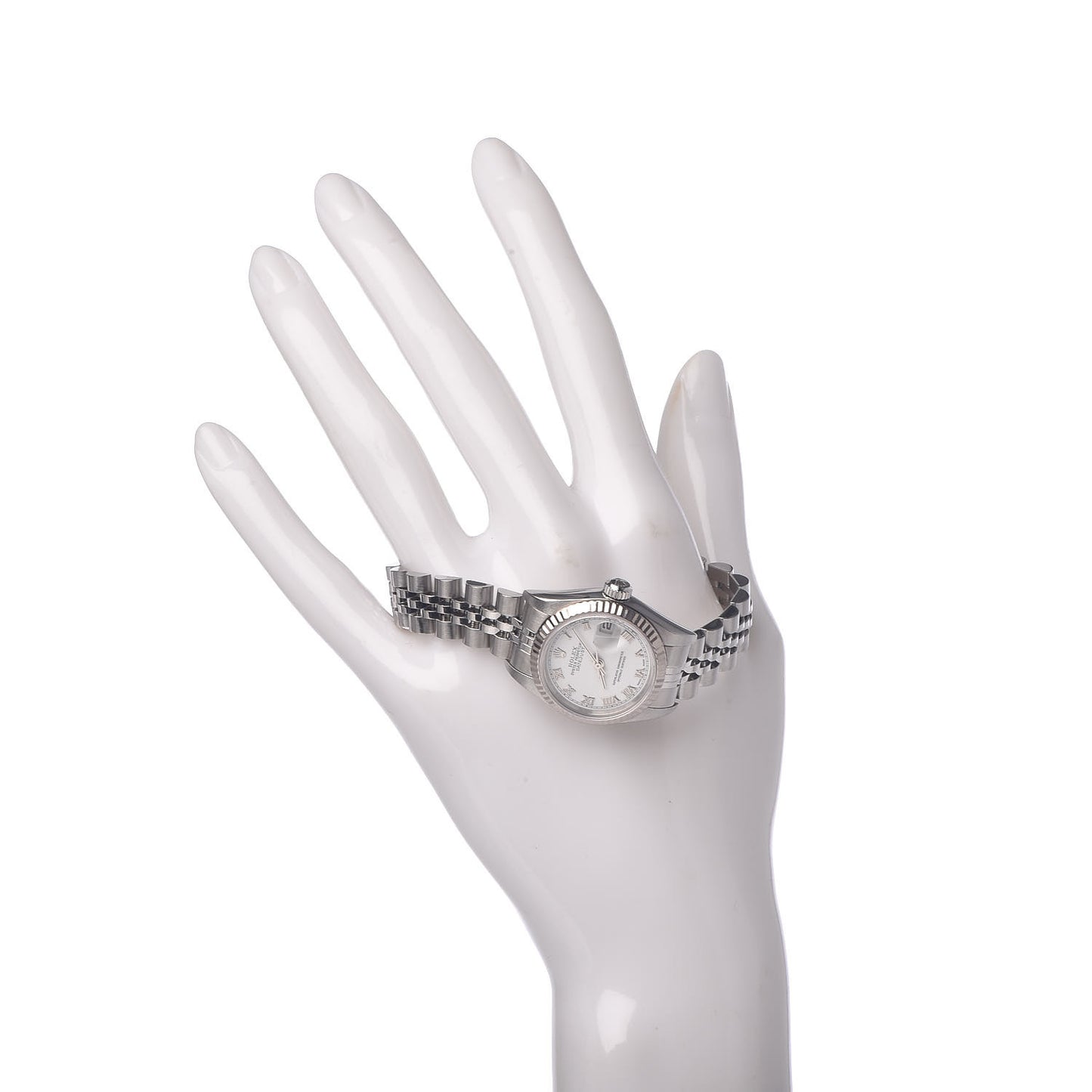 Stainless Steel 18K White Gold 26mm Oyster Perpetual Datejust Watch White Roman 79174