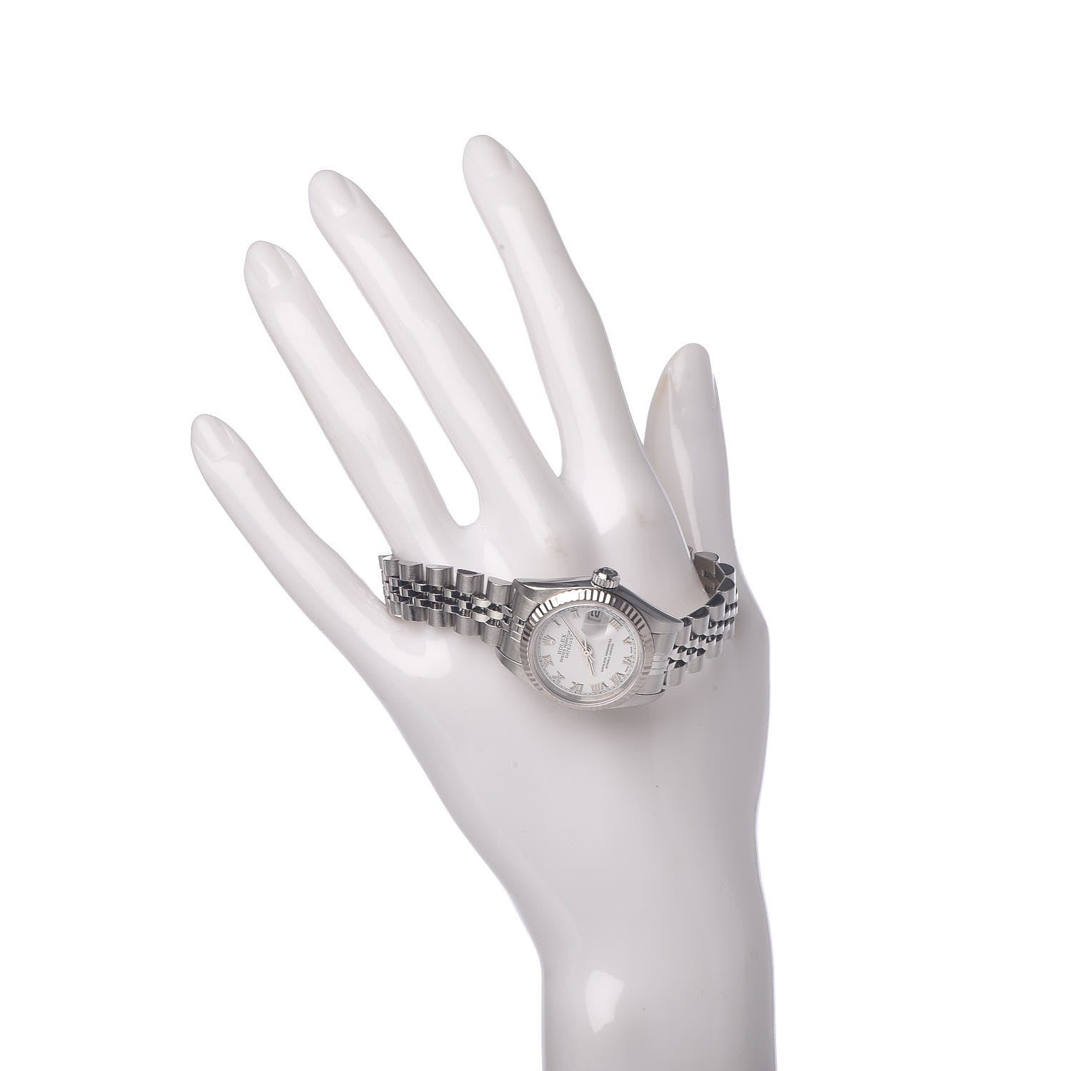 Rolex Stainless Steel 18K White Gold 26mm Oyster Perpetual Datejust Watch White Roman 79174 2 of 8