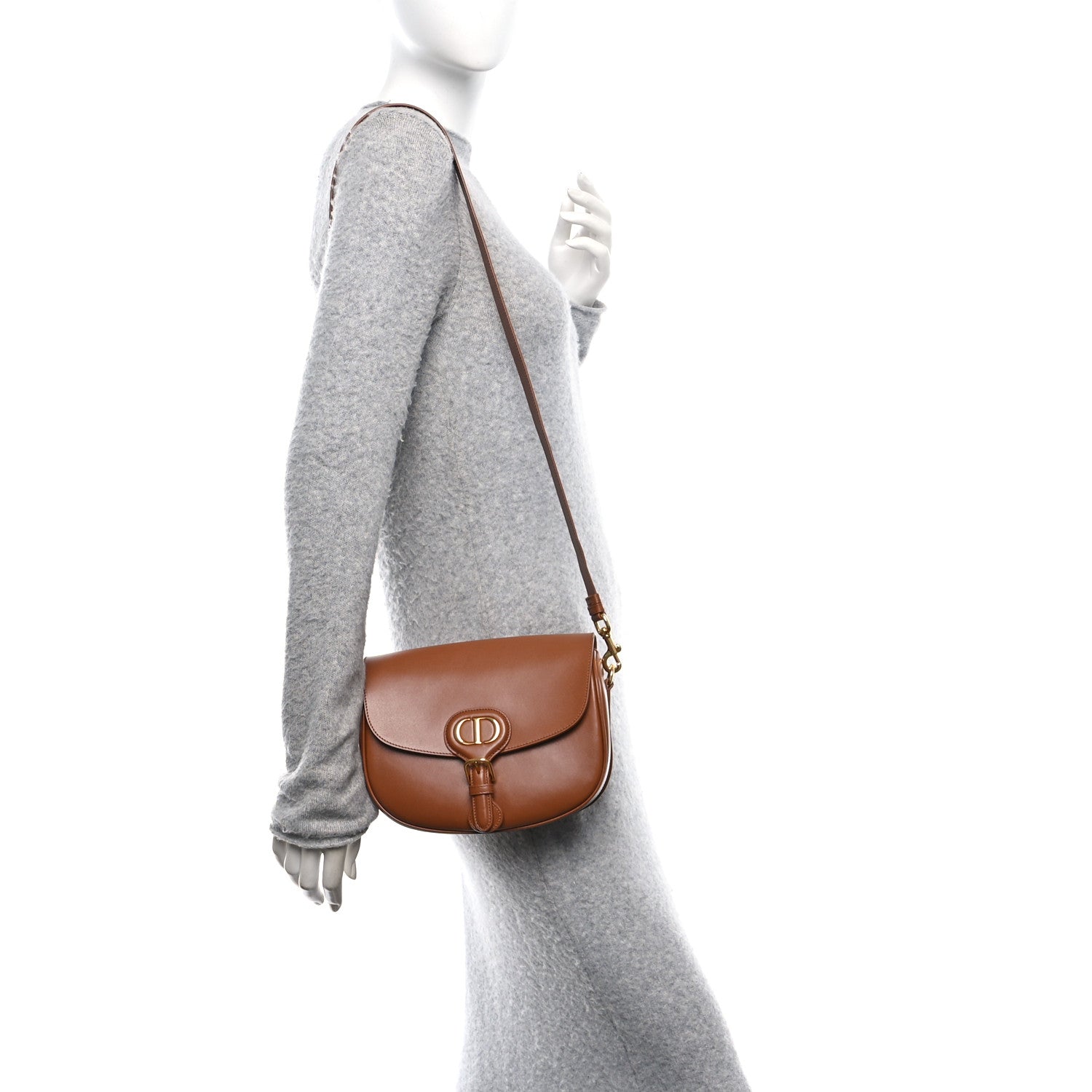 Christian Dior Box Calfskin Medium Bobby Flap Dark Tan 2 of 9