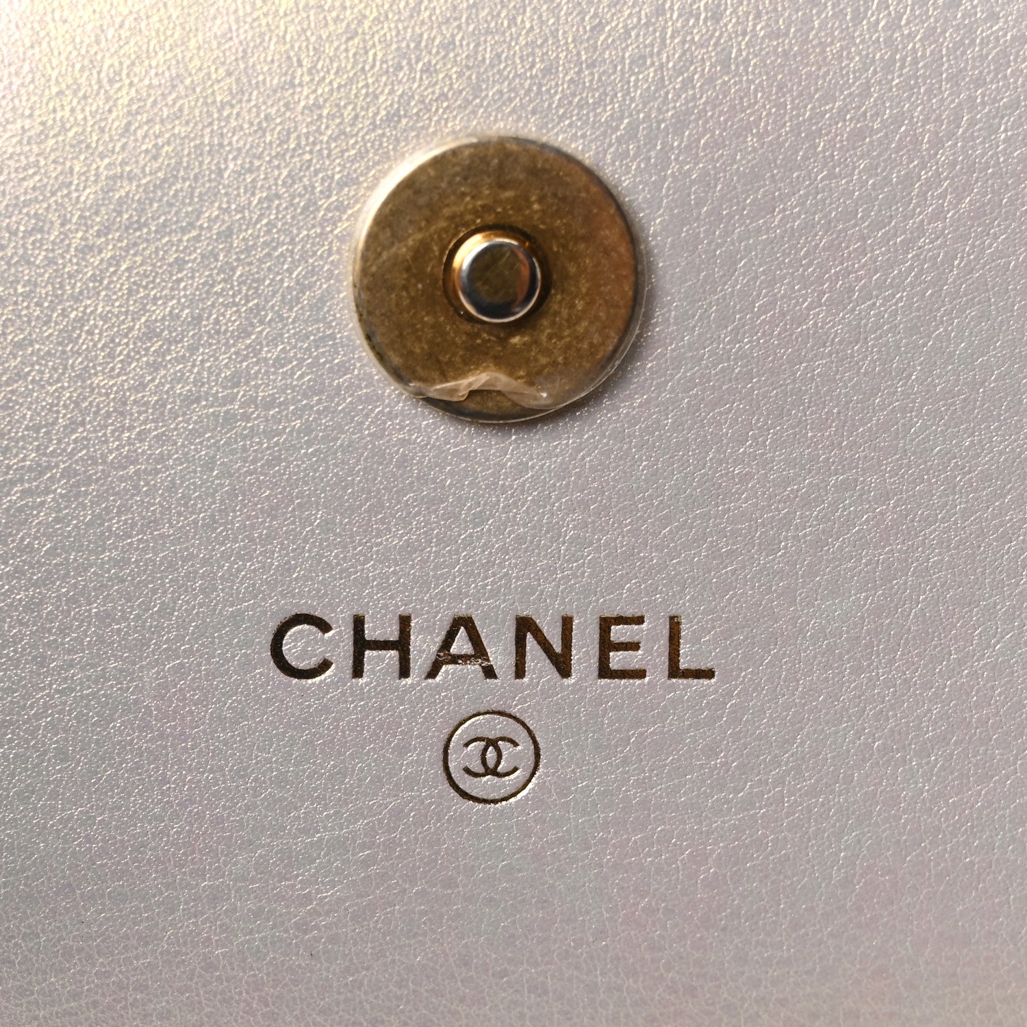 Chanel Iridescent Calfskin Quilted Chanel 19 Phone Holder With Chain White 6 of 10