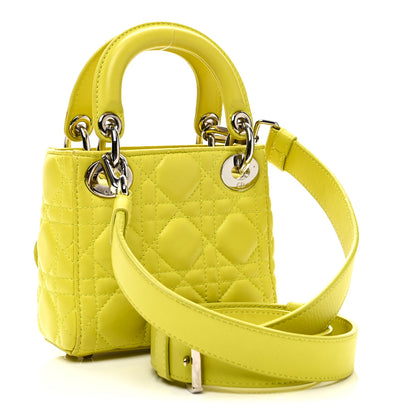 Christian Dior Lambskin Cannage Nano Lady Dior Acid 3 of 9