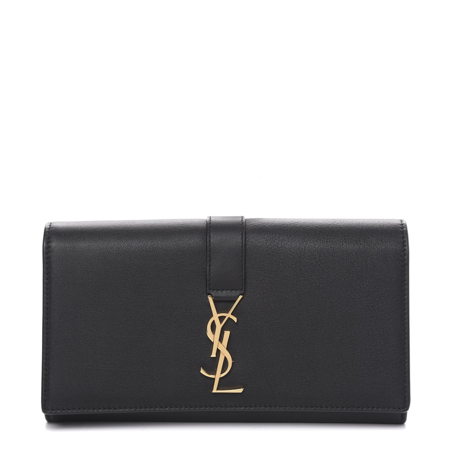 Calfskin Monogram Large Flap Wallet Black