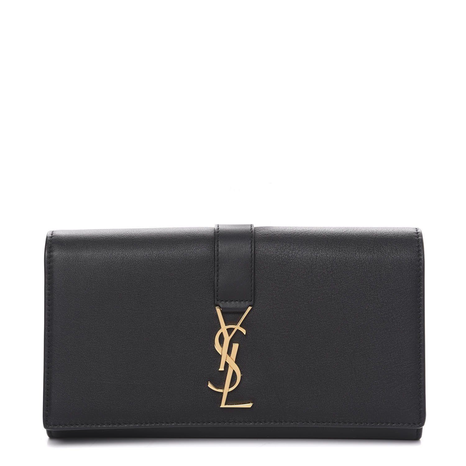 Saint Laurent Calfskin Monogram Large Flap Wallet Black 1 of 6