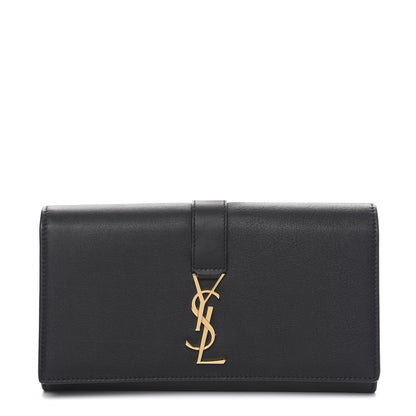 Saint Laurent Calfskin Monogram Large Flap Wallet Black 1 of 6