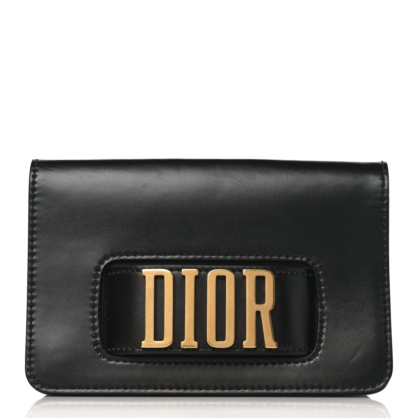 Smooth Calfskin Dio(r)evolution Flap Clutch Black