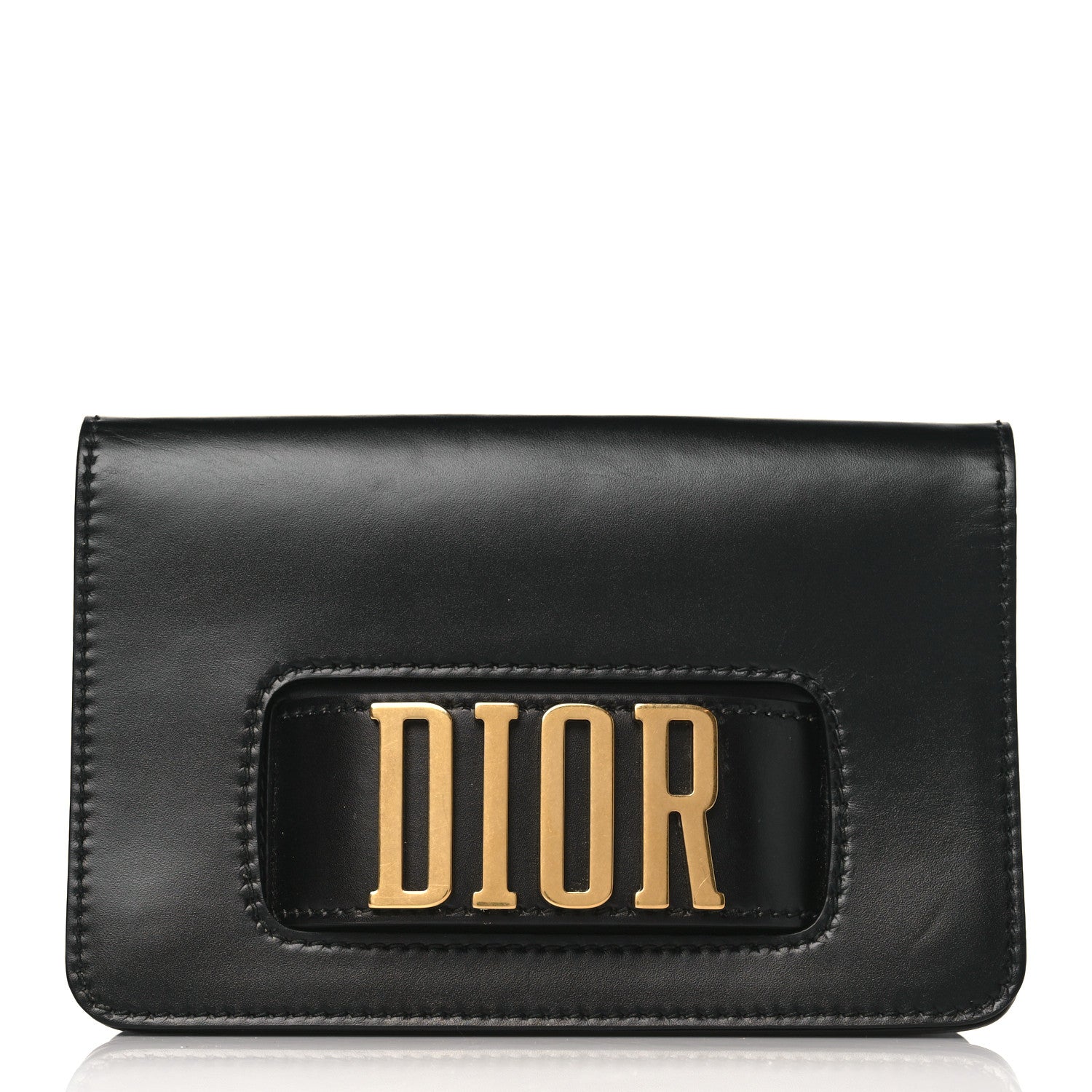 Christian Dior Smooth Calfskin Dio(r)evolution Flap Clutch Black 1 of 9