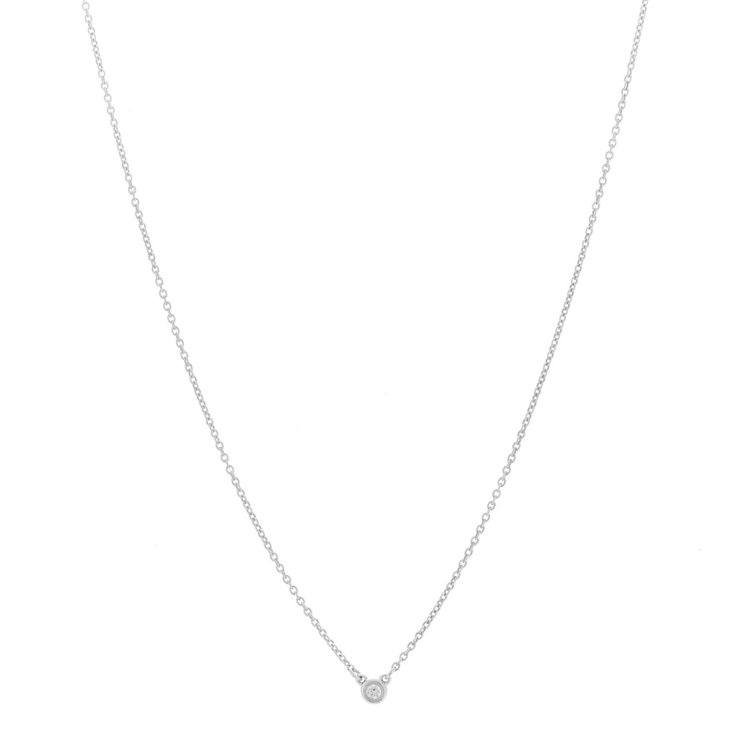 Sterling Silver Diamond .03ct Elsa Peretti Diamonds by the Yard Pendant Necklace
