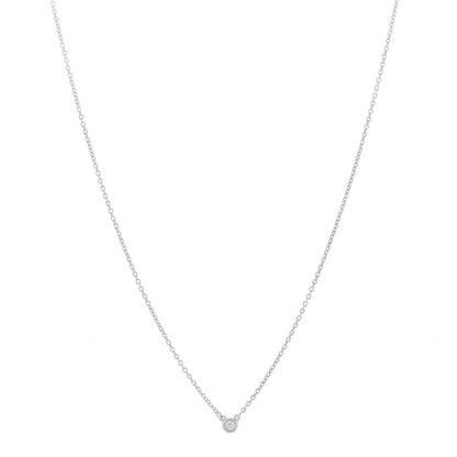 Tiffany Sterling Silver Diamond .03ct Elsa Peretti Diamonds by the Yard Pendant Necklace 1 of 5