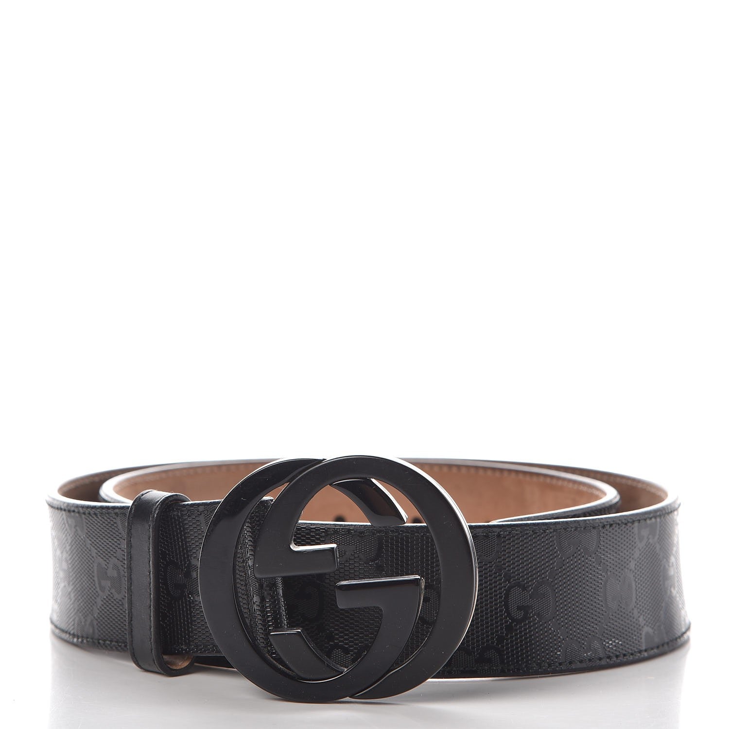 Gucci Imprime Monogram Interlocking G Belt 85 34 Black 1 of 8
