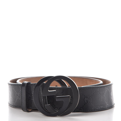 Gucci Imprime Monogram Interlocking G Belt 85 34 Black 1 of 8