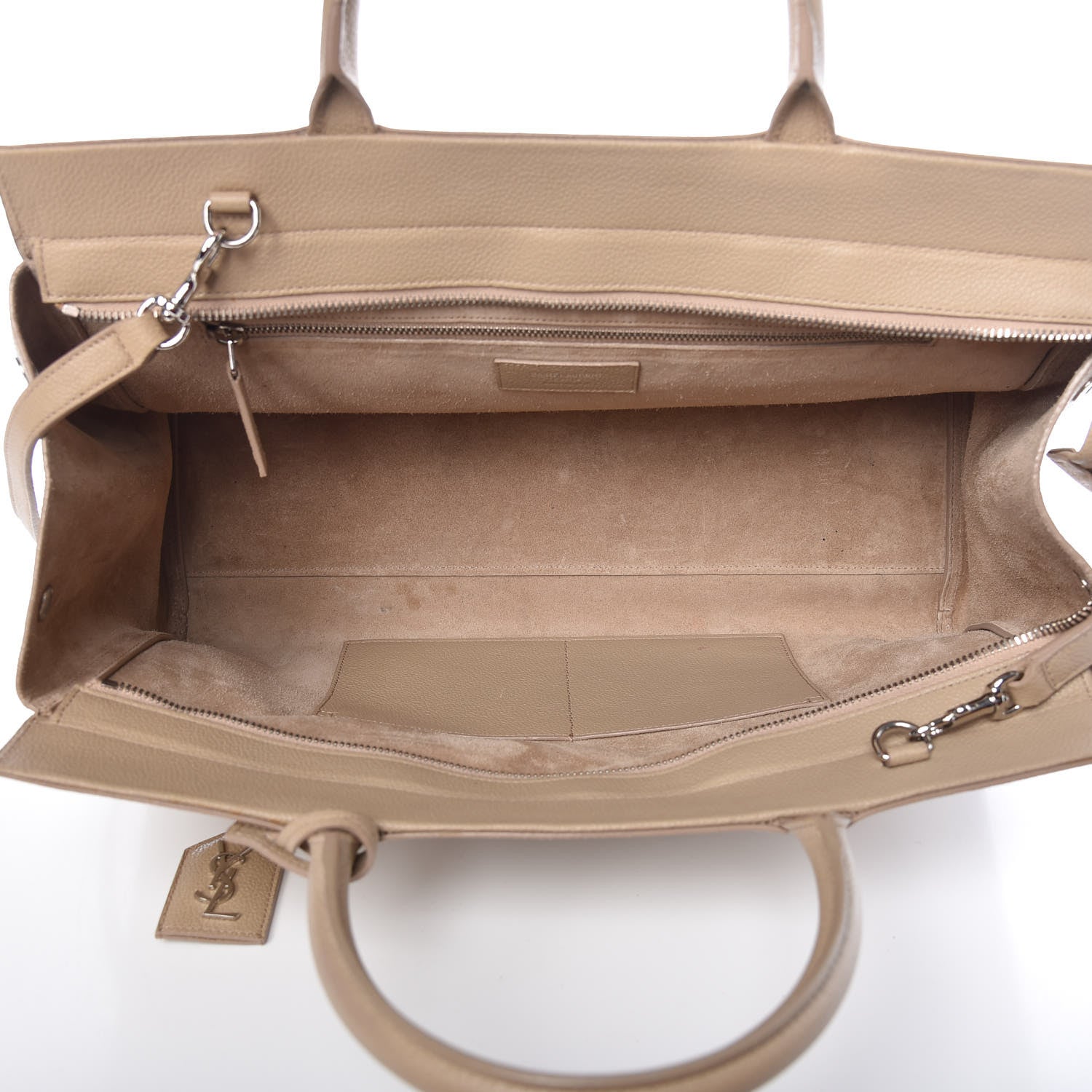 Saint Laurent Calfskin Medium Rive Gauche Cabas Dark Beige 6 of 16