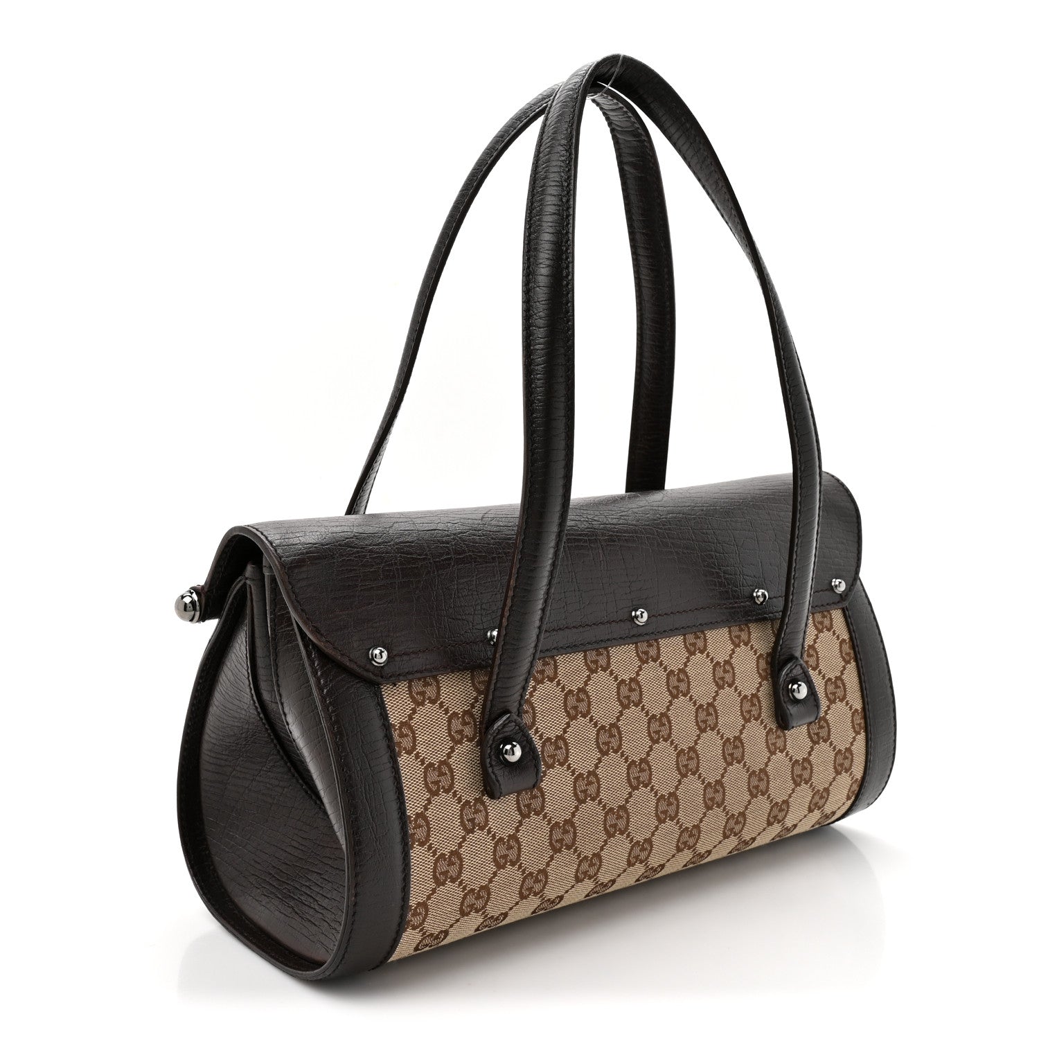 Gucci Monogram Bamboo Bullet Bag Dark Brown 3 of 13