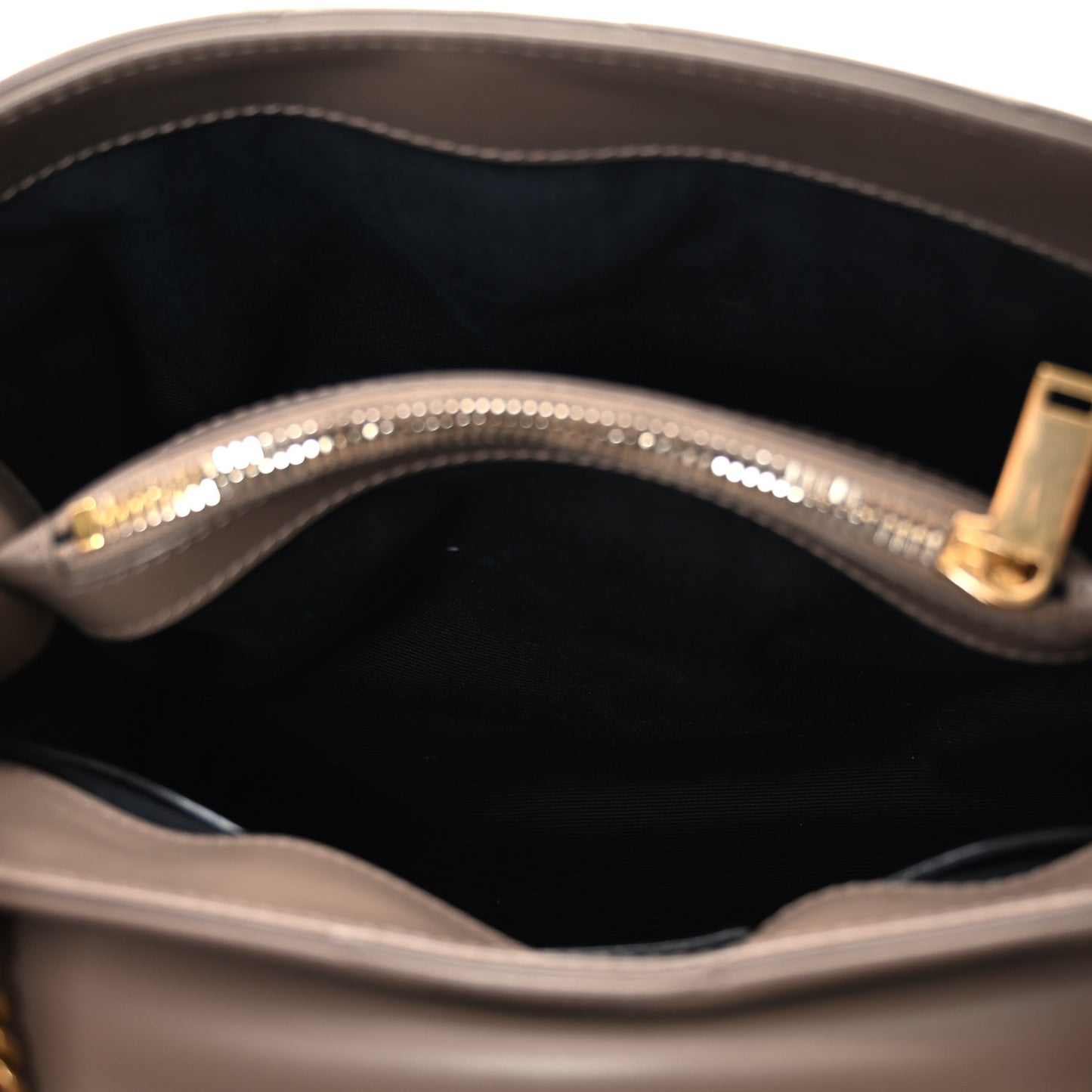 Calfskin Y Quilted Monogram Small Loulou Chain Satchel Dark Beige