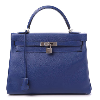 Hermes Epsom Horseshoe Kelly Retourne 32 Bleu Electrique Black 1 of 11