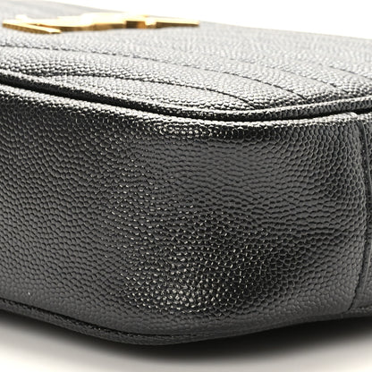 Saint Laurent Grain De Poudre Matelasse Monogram Mini Lou Camera Bag Black 9 of 9