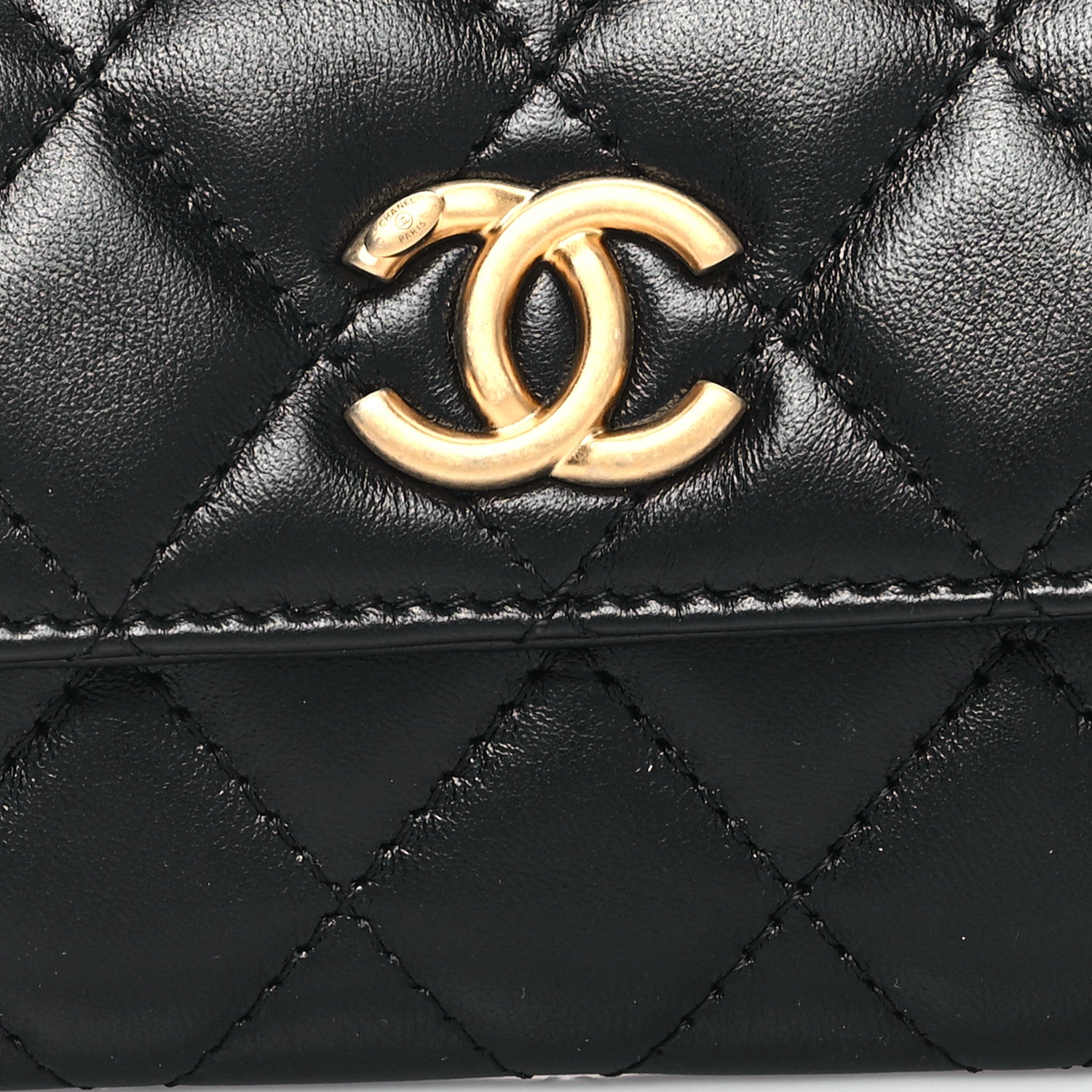 Chanel Lambskin Quilted Flap Card Holder Black 8 of 9