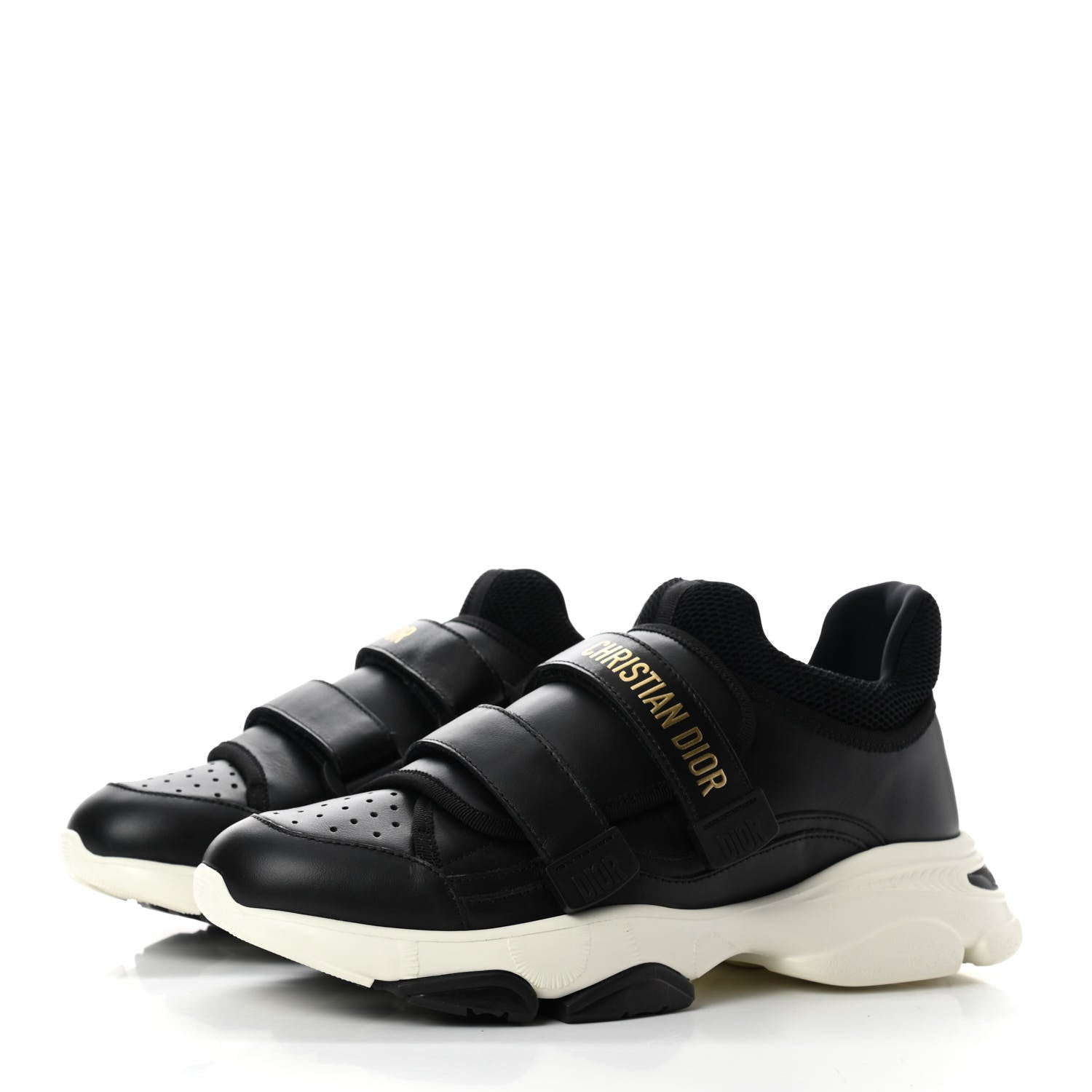 Christian Dior Calfskin Technical Fabric Womens D-Wander Sneakers 40.5 Black 3 of 7