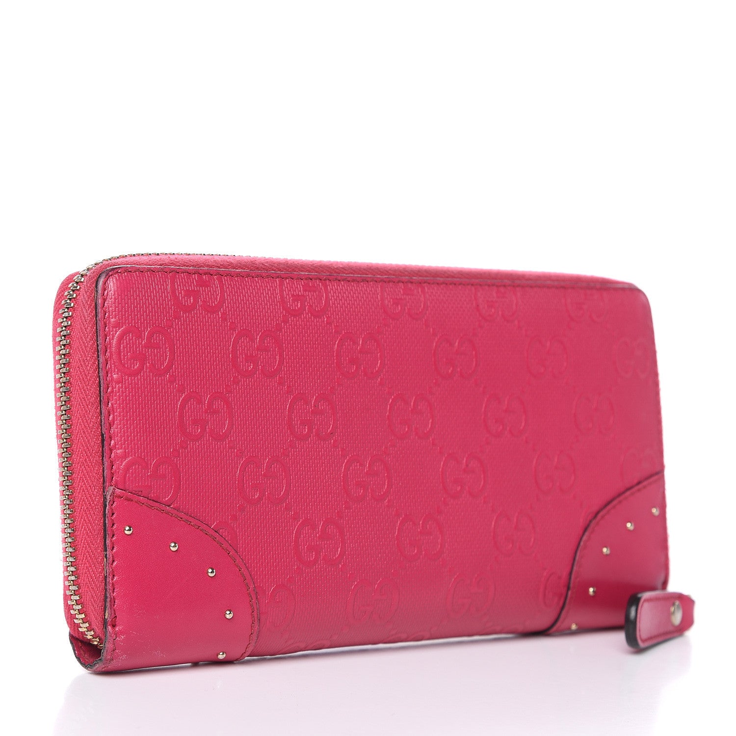 Gucci HIlary Lux GG Monogram Embossed Studded Zip Around Wallet Blossom 3 of 16