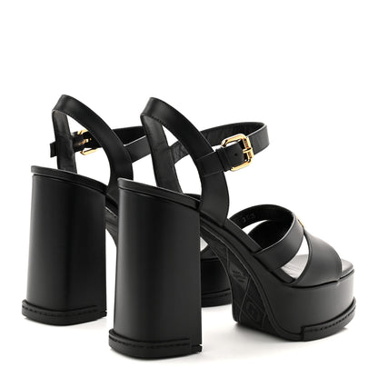 Louis Vuitton Calfskin Maya Platform Sandals 36.5 Black 4 of 9
