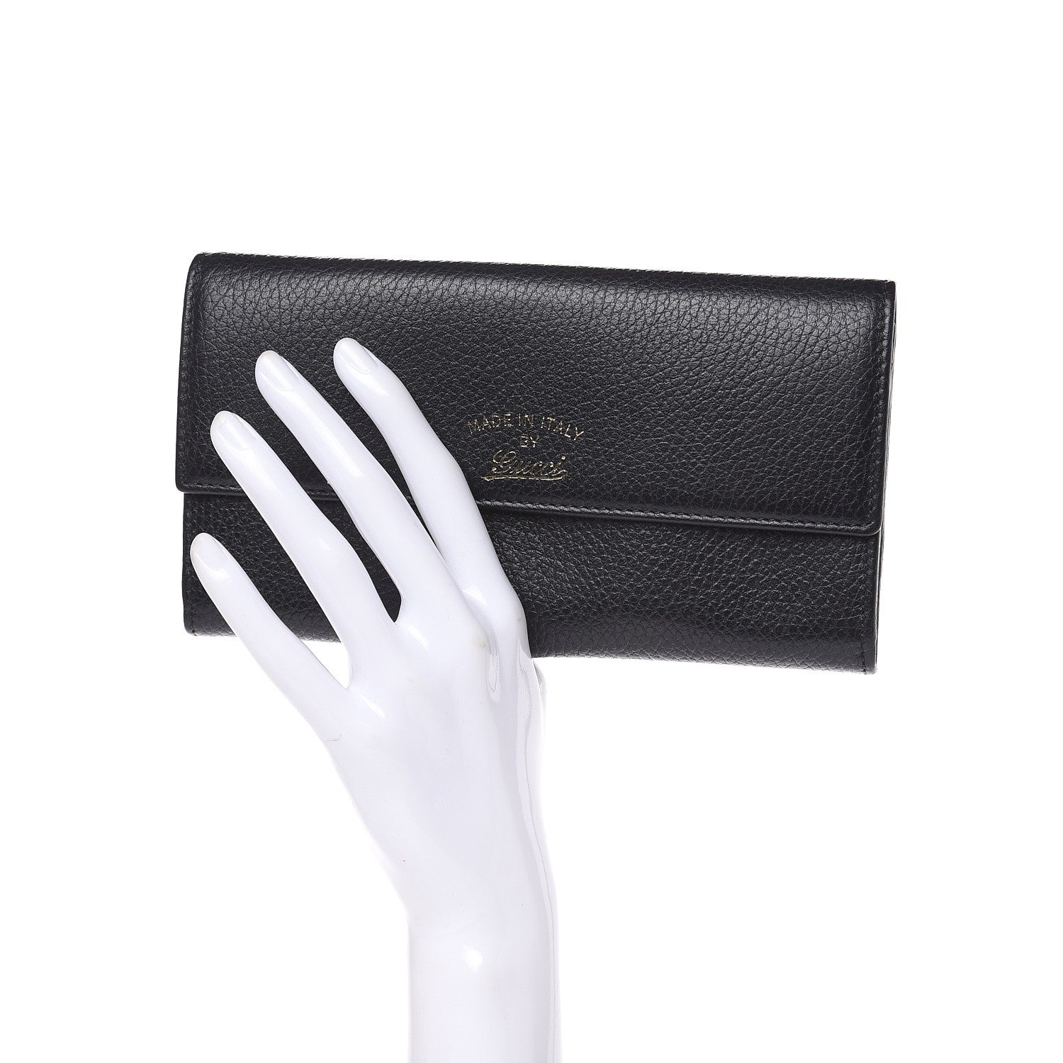 Gucci Dollar Calfskin Swing Continental Wallet Black 2 of 10