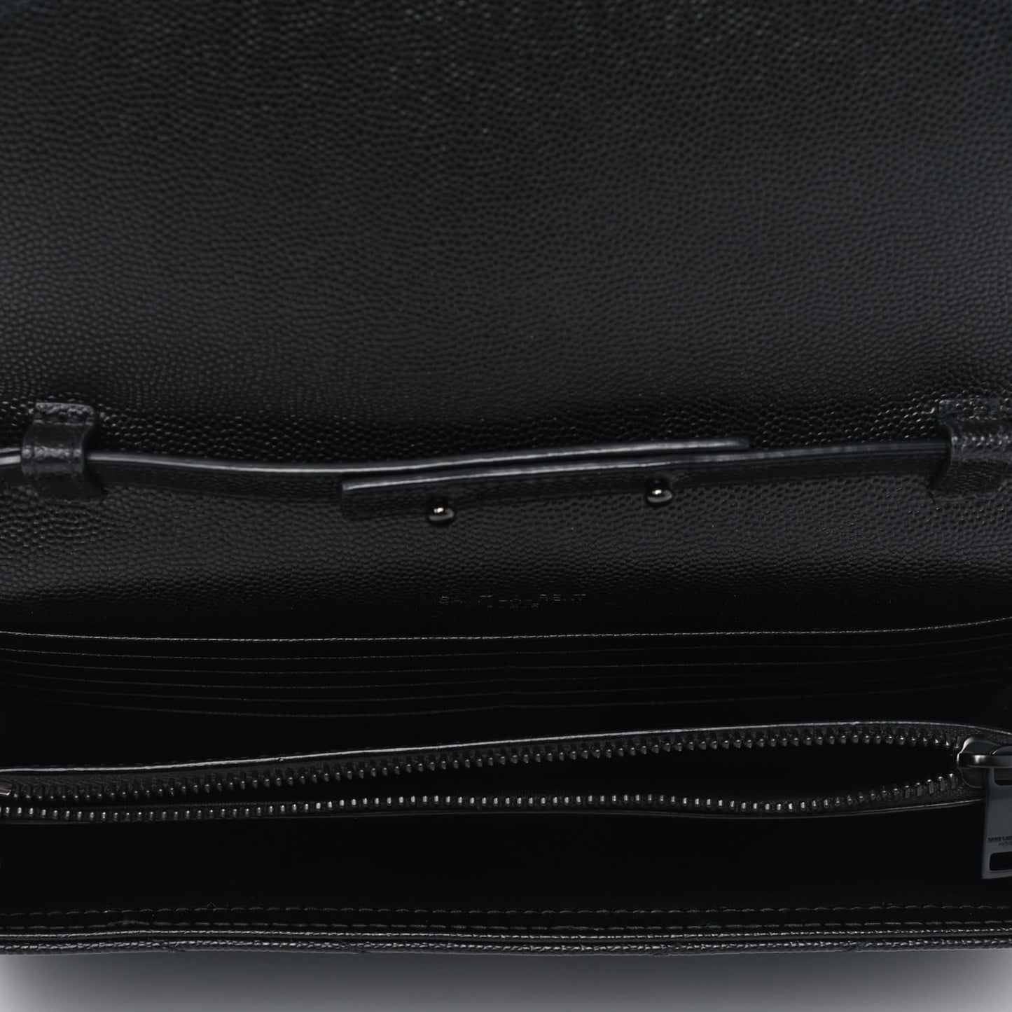 Grain De Poudre Matelasse Chevron Monogram Chain Wallet Black