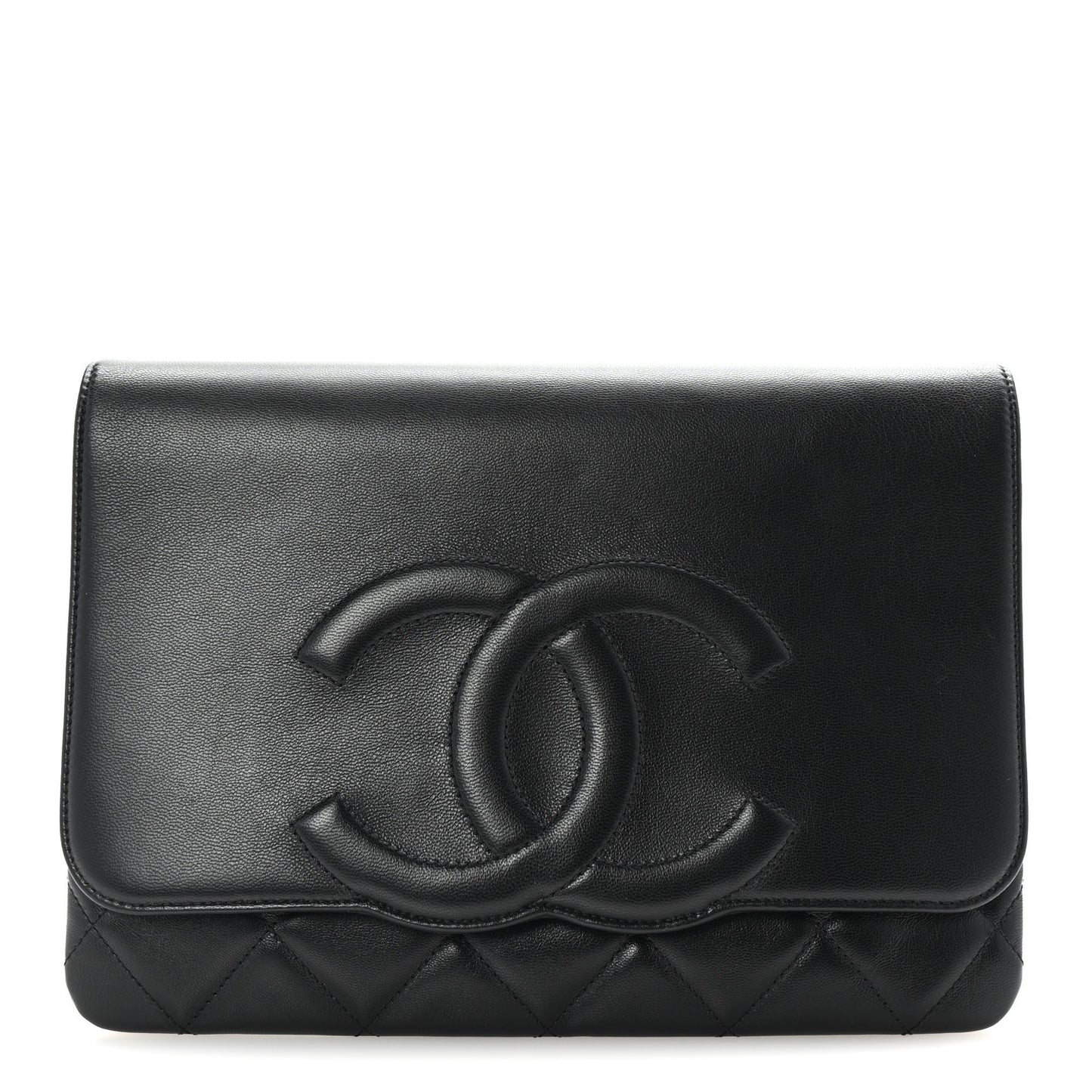 Goatskin Quilted Timeless CC Clutch Black