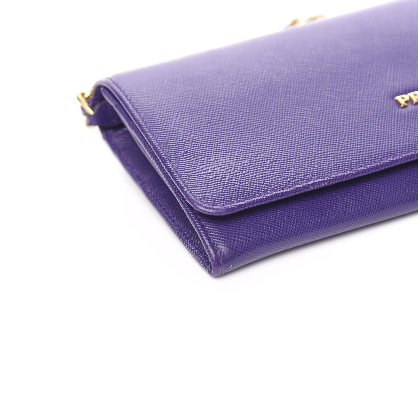 Saffiano Metal Oro Chain Wallet Viola