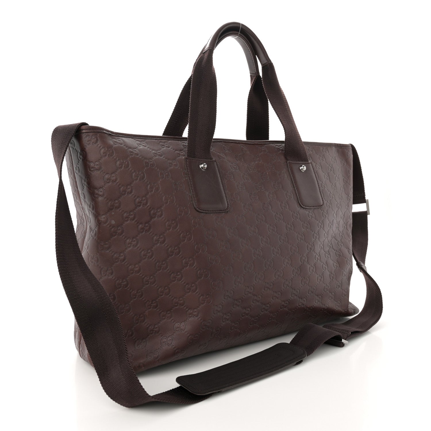 Gucci Guccissima Large Zippered Travel Tote Brown 3 of 15