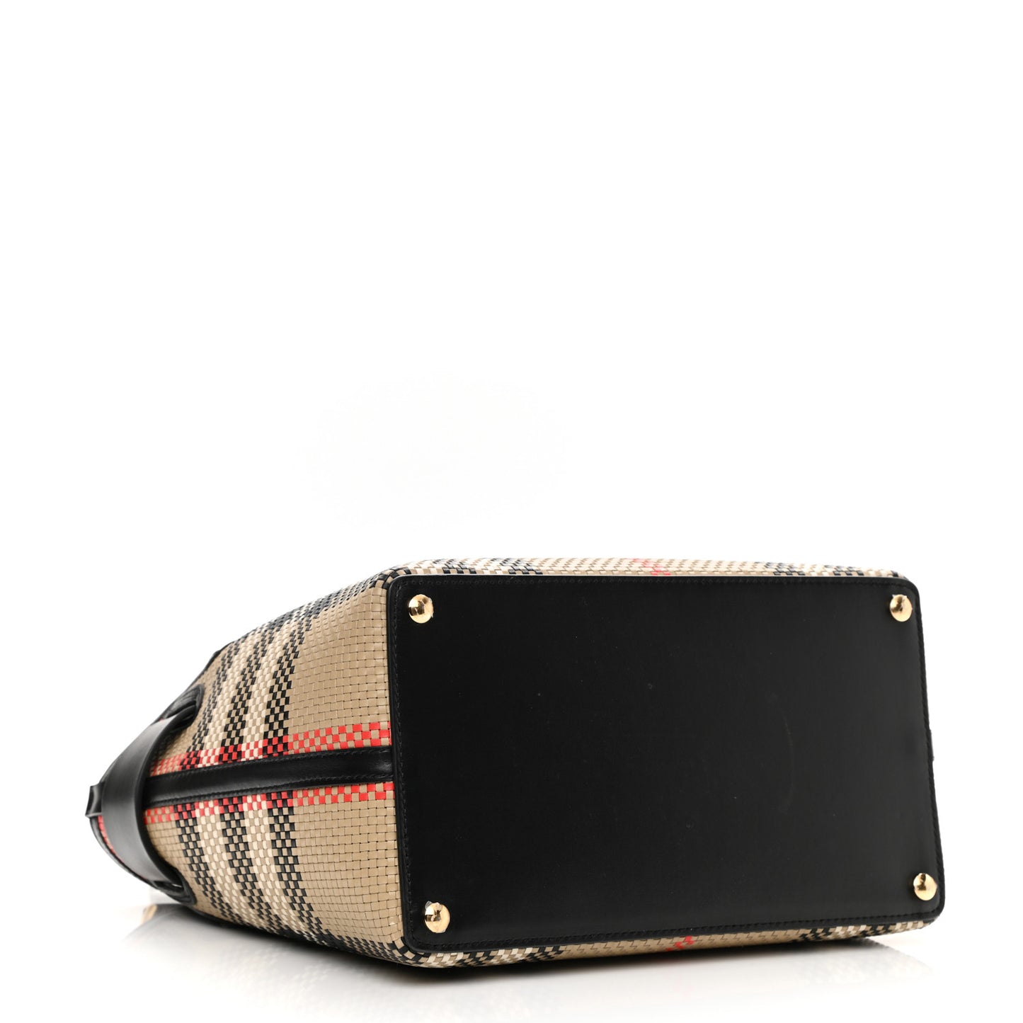 Calfskin Woven Vintage Check Triple Stud Mini Belt Bag Archive Beige