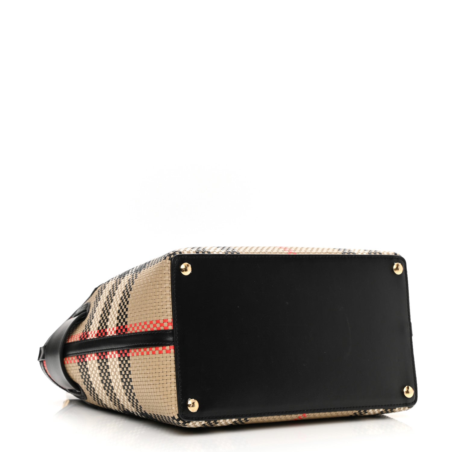 Burberry Calfskin Woven Vintage Check Triple Stud Mini Belt Bag Archive Beige 4 of 11