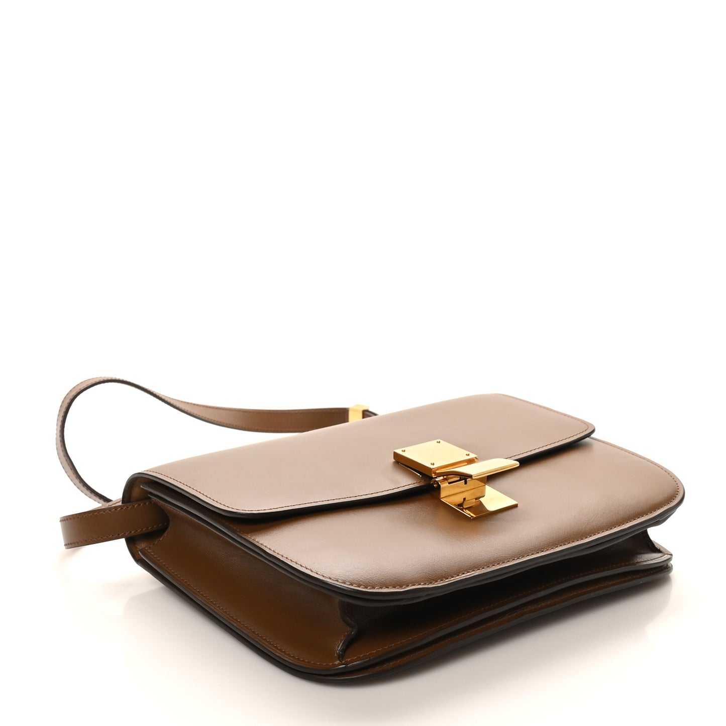 Box Calfskin Medium Classic Box Flap Bag Camel