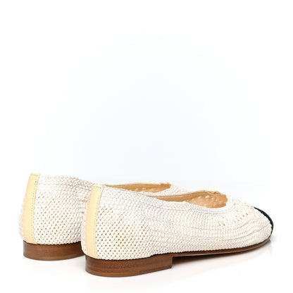 Chanel Crochet Cap Toe Ballerina Flats 38 Light Beige 4 of 10