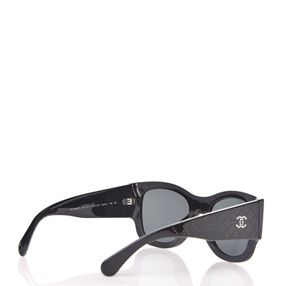Chanel Acetate Strass Rectangle Sunglasses 5421B Black 4 of 6