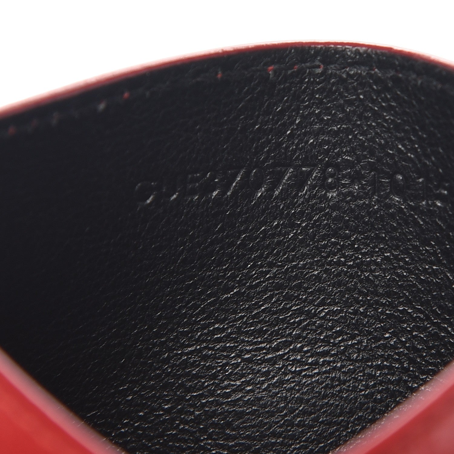 Saint Laurent Calfskin Crocodile Embossed Monogram Credit Card Case Red 8 of 8