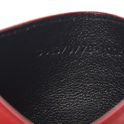 Saint Laurent Calfskin Crocodile Embossed Monogram Credit Card Case Red 8 of 8
