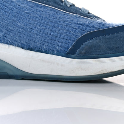 Chanel Suede Calfskin Stretch Fabric CC Sneakers Light Blue 12 of 14